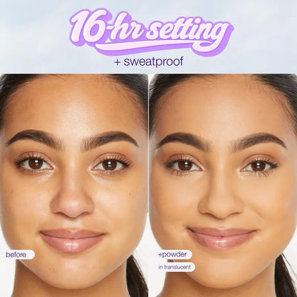 CC color-correcting tinted serum + creaseless setting powder